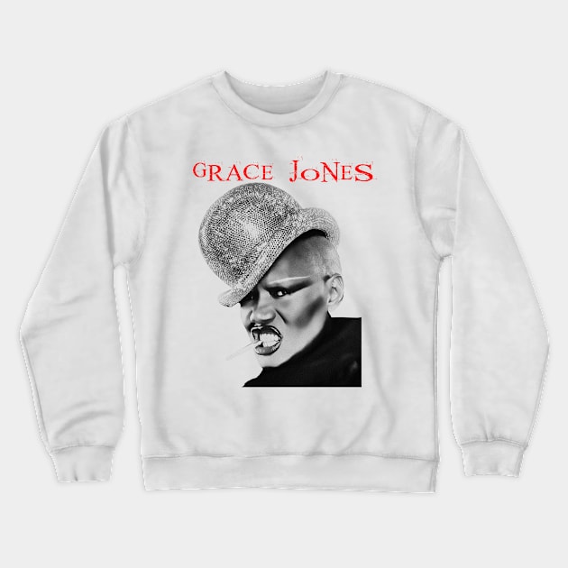 grace jones visual art Crewneck Sweatshirt by DOGGIES ART VISUAL